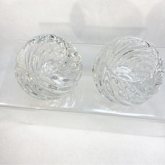 Vintage PartyLite PO463 Illusions Pattern Crystal Votive Holder Swirl Design - Picture 2 of 8